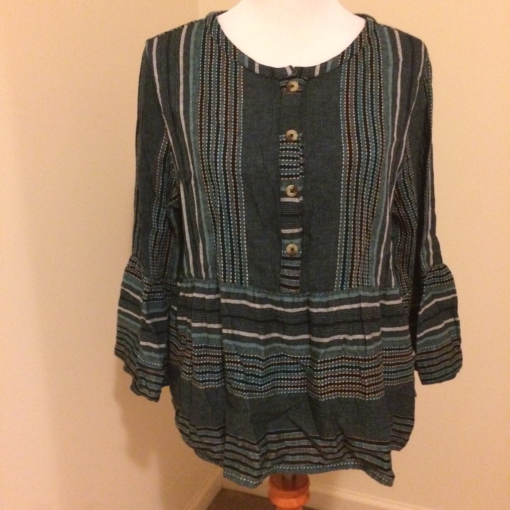 Blue Rain Buttoned Tunic